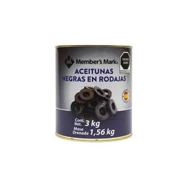 Aceituna Negra Member´s Mark en Rodajas 3K - ZK-DespensasyMas- Alimentos y Despensa