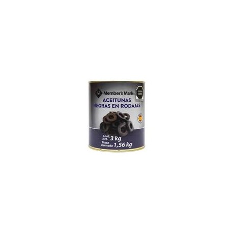 Aceituna Negra Member´s Mark en Rodajas 3K - ZK-DespensasyMas- Alimentos y Despensa