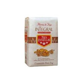 Media Caja Harina de Trigo Integral 3 Estrellas 5P/1K-DespensasyMas- Alimentos y Despensa