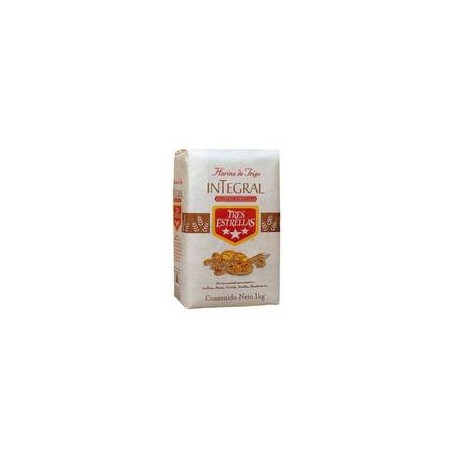 Media Caja Harina de Trigo Integral 3 Estrellas 5P/1K-DespensasyMas- Alimentos y Despensa