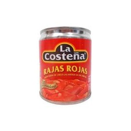 Caja Chiles Rajas Rojas La Costeña 220G/24P-DespensasyMas- Alimentos y Despensa