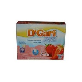 Caja Gelatina D'Gari Light Fresa Leche 20G/24P-DespensasyMas- Alimentos y Despensa