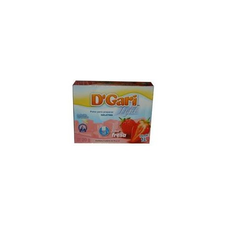 Caja Gelatina D'Gari Light Fresa Leche 20G/24P-DespensasyMas- Alimentos y Despensa