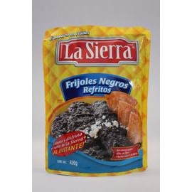 Media Caja Frijol Negro Refrito Bolsa La Sierra 430G/12P-DespensasyMas- Alimentos y Despensa