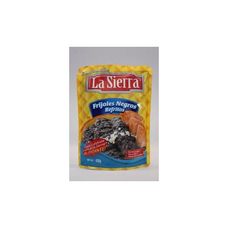 Media Caja Frijol Negro Refrito Bolsa La Sierra 430G/12P-DespensasyMas- Alimentos y Despensa