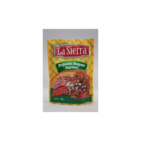 Media Caja Frijol Bayo Refrito Bolsa La Sierra 430G/12P-DespensasyMas- Alimentos y Despensa